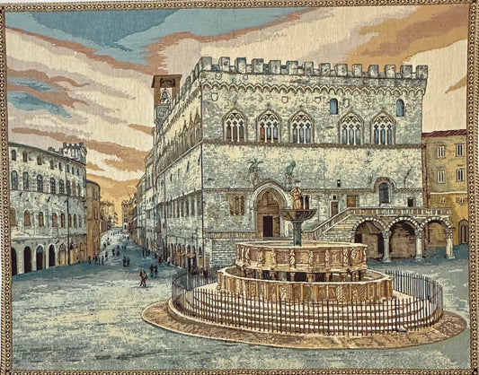 Arazzo : la fontana Maggiore di Perugia foderato