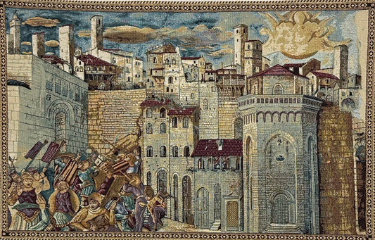 Arazzo : Presa di Perugia da parte di Totila foderato