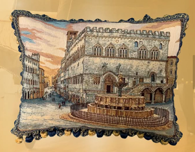 Cuscino con Arazzo la fontana Maggiore di Perugia